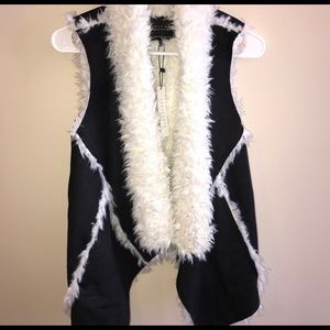 Sanctuary shaggy fur vest